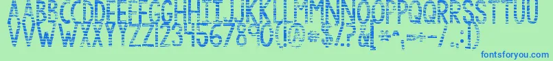 Kgbythegraceofgod Font – Blue Fonts on Green Background