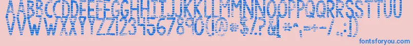 フォントKgbythegraceofgod – ピンクの背景に青い文字