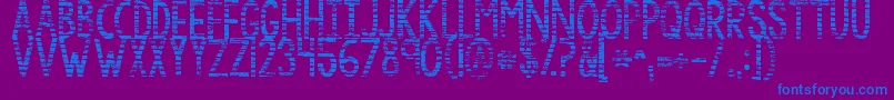 Шрифт Kgbythegraceofgod – синие шрифты на фиолетовом фоне