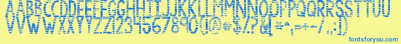 Kgbythegraceofgod Font – Blue Fonts on Yellow Background