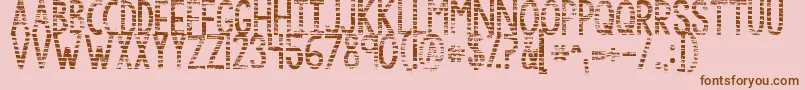 フォントKgbythegraceofgod – ピンクの背景に茶色のフォント