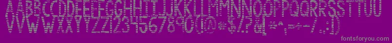 Kgbythegraceofgod-fontti – harmaat kirjasimet violetilla taustalla