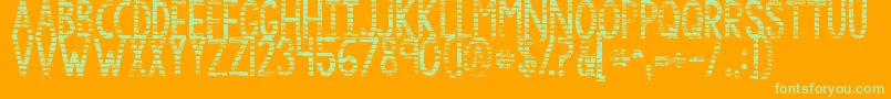 Kgbythegraceofgod Font – Green Fonts on Orange Background