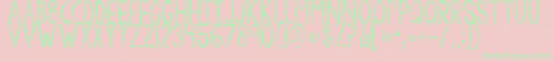 フォントKgbythegraceofgod – ピンクの背景に緑の文字