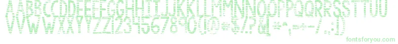 Fonte Kgbythegraceofgod – fontes verdes em um fundo branco