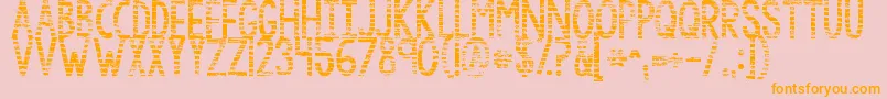 Fonte Kgbythegraceofgod – fontes laranjas em um fundo rosa