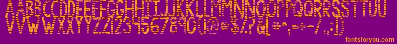 Шрифт Kgbythegraceofgod – оранжевые шрифты на фиолетовом фоне