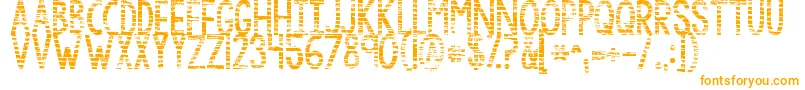 Fonte Kgbythegraceofgod – fontes laranjas em um fundo branco