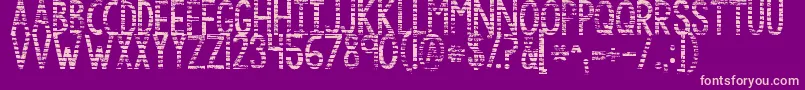Kgbythegraceofgod-fontti – vaaleanpunaiset fontit violetilla taustalla