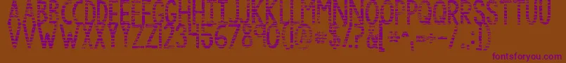 Шрифт Kgbythegraceofgod – фиолетовые шрифты на коричневом фоне