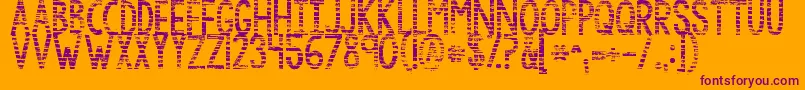 Kgbythegraceofgod-Schriftart – Violette Schriften auf orangefarbenem Hintergrund