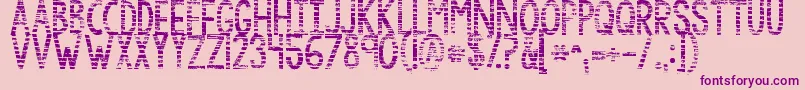 フォントKgbythegraceofgod – ピンクの背景に紫のフォント