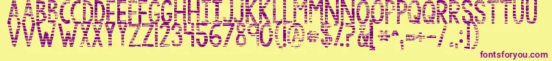Шрифт Kgbythegraceofgod – фиолетовые шрифты на жёлтом фоне
