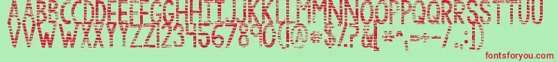 Kgbythegraceofgod-fontti – punaiset fontit vihreällä taustalla