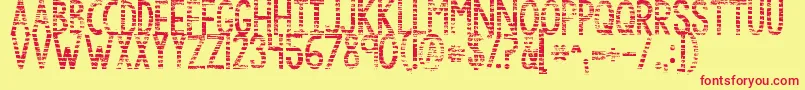 Kgbythegraceofgod-fontti – punaiset fontit keltaisella taustalla