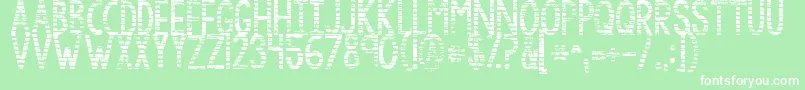 Kgbythegraceofgod-fontti – valkoiset fontit vihreällä taustalla