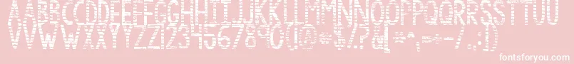Czcionka Kgbythegraceofgod – białe czcionki na różowym tle