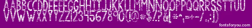 Kgbythegraceofgod-fontti – valkoiset fontit violetilla taustalla