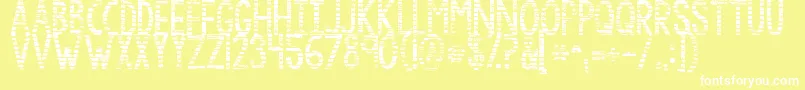 Шрифт Kgbythegraceofgod – белые шрифты на жёлтом фоне