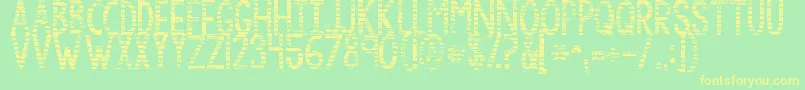 Kgbythegraceofgod-fontti – keltaiset fontit vihreällä taustalla