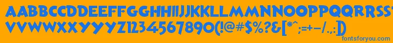 AndersonTorchyTheBatteryBoy Font – Blue Fonts on Orange Background