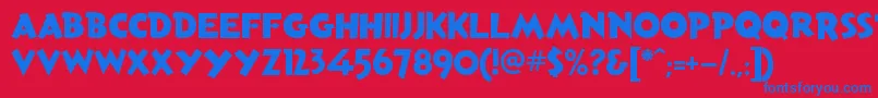 AndersonTorchyTheBatteryBoy Font – Blue Fonts on Red Background