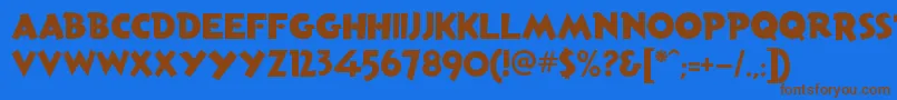 AndersonTorchyTheBatteryBoy Font – Brown Fonts on Blue Background
