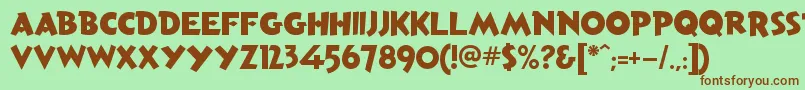 AndersonTorchyTheBatteryBoy Font – Brown Fonts on Green Background