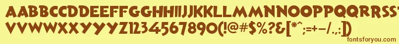 AndersonTorchyTheBatteryBoy Font – Brown Fonts on Yellow Background