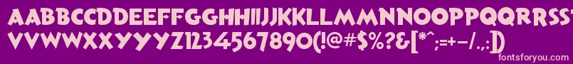 Fonte AndersonTorchyTheBatteryBoy – fontes rosa em um fundo violeta