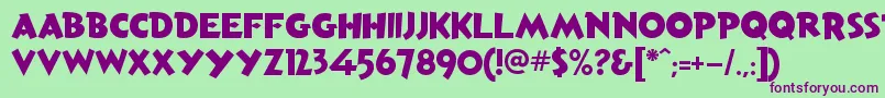 AndersonTorchyTheBatteryBoy Font – Purple Fonts on Green Background