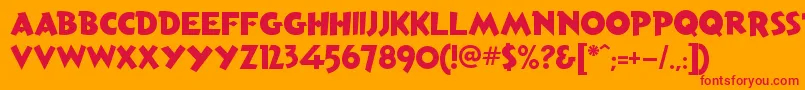 AndersonTorchyTheBatteryBoy Font – Red Fonts on Orange Background