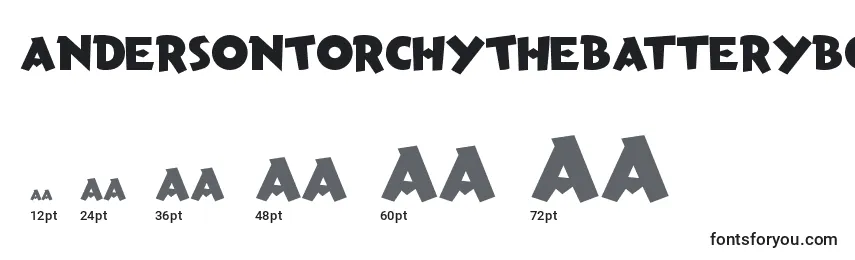 Размеры шрифта AndersonTorchyTheBatteryBoy