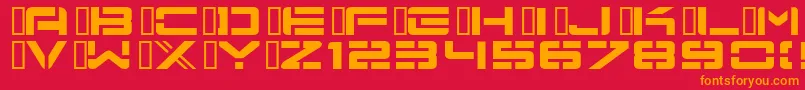 Nuscmu Font – Orange Fonts on Red Background