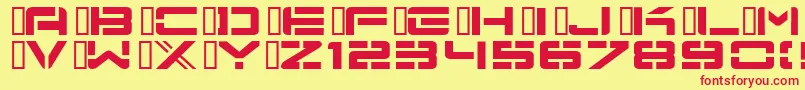Nuscmu Font – Red Fonts on Yellow Background