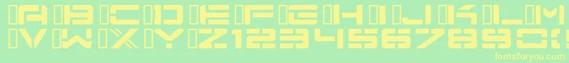 Nuscmu Font – Yellow Fonts on Green Background