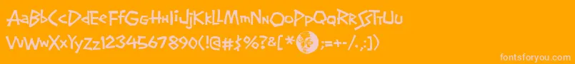 Screwbal Font – Pink Fonts on Orange Background