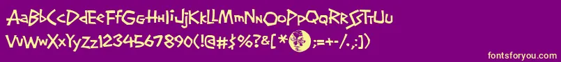 Screwbal Font – Yellow Fonts on Purple Background