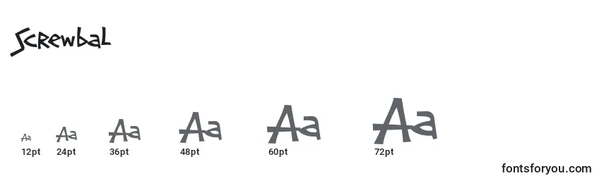Screwbal Font Sizes