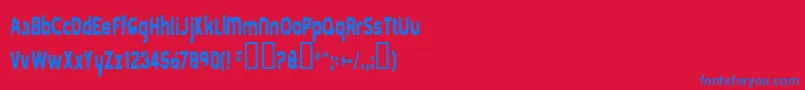 Mold Font – Blue Fonts on Red Background