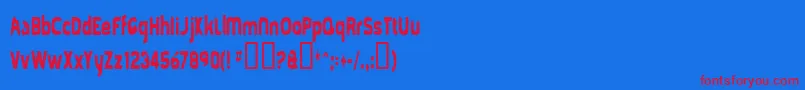 Mold Font – Red Fonts on Blue Background