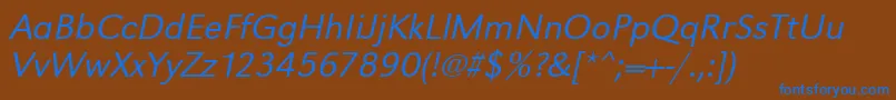 UrwgrotesktligwidOblique Font – Blue Fonts on Brown Background