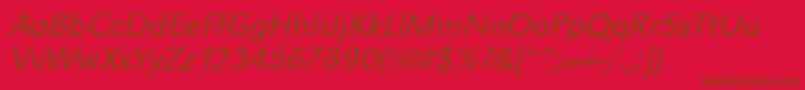UrwgrotesktligwidOblique Font – Brown Fonts on Red Background