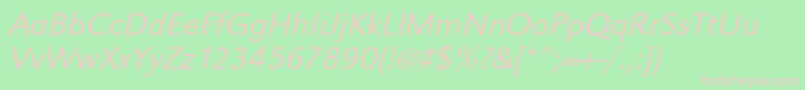UrwgrotesktligwidOblique Font – Pink Fonts on Green Background
