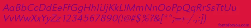 UrwgrotesktligwidOblique Font – Purple Fonts on Red Background