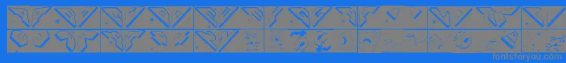 Spaceattacktwo-Schriftart – Graue Schriften auf blauem Hintergrund
