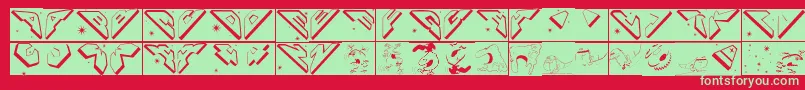 フォントSpaceattacktwo – 赤い背景に緑の文字
