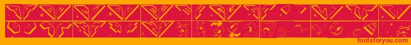 Spaceattacktwo-fontti – punaiset fontit oranssilla taustalla