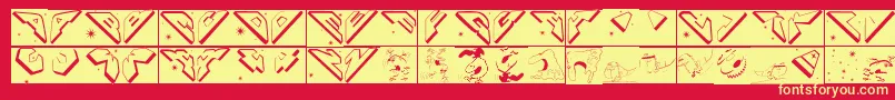 fuente Spaceattacktwo – Fuentes Amarillas Sobre Fondo Rojo