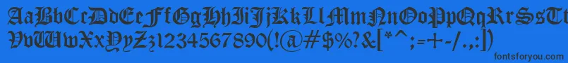 Шрифт Cyrillicgoth ffy – чёрные шрифты на синем фоне